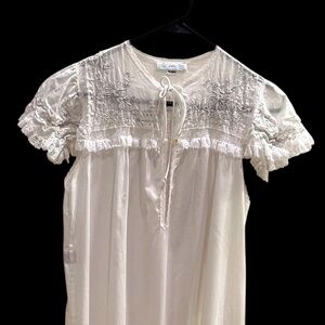 Bert Yelin for Iris Lingerie Vintage white embroidered bridal nightgown Medium
